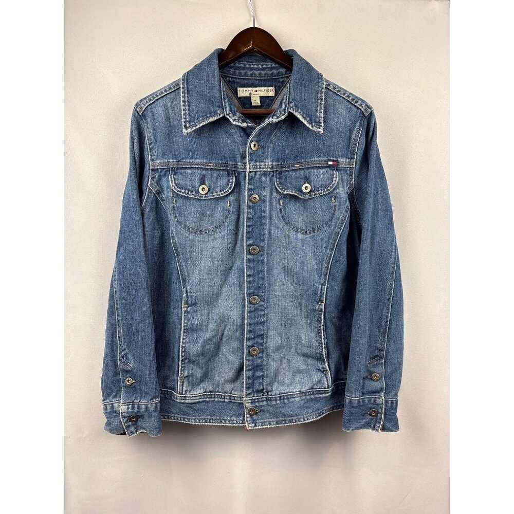 Women’s Vintage Tommy Hilfiger 1X Light Blue Washed Jean Jacket
